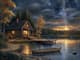 Peaceful Lakeside Cabin Pixel Scene - Serene Pixel Art for Game Developers and Digital Creators 6
