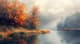 Winding Autumn River - Serene Autumn Landscape Art for Tranquil Spaces and Creative Decor 5