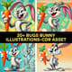20+ Bugs Bunny Illustrations - Playful Cartoon Characters for Fun, Kids, and Creative Design Projects 1