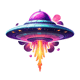 50 Cosmic Visitors UFO Sticker Pack - GlossEdge Collective Space Aliens & UFOs for Creative Projects and Digital Decor 4