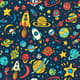 10 Cosmic Kawaii Space Adventure Patterns - Playful Anime-Inspired Designs for Creative Printables and Crafts 3