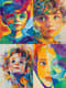 Bright Cheerful Abstract Child Portrait - Vibrant Contemporary Abstract Portrait Art for Creative Spaces and Personal Expression 5