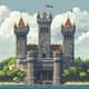 Castle Exterior with Turrets Pixel Art - Vibrant Retro Gaming Pixel Art for Indie Developers and Nostalgic Creators 6