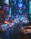 Vibrant Marketplace in a Futuristic City - Immersive Sci-Fi Urban Art for Creative Spaces and Collectors 6