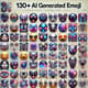 130+ AI Generated Emoji - Expressive Digital Icons for Creative Messaging & Branding 1