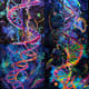 Abstract DNA Helix - Neon Intertwined Forms - Vibrant Abstract Art for Modern Creative Spaces and Digital Projects 4
