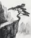 Ancient Pine Tree Ink Artwork - Timeless Ink Painting for Elegant Decor and Artistic Inspiration 5