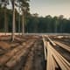 Forest Construction Site Empty - Cinematic Nature Stock Video for Wildlife and Environmental Projects 5