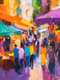 Busy Market Square Impressionist Art - Vibrant Impressionist Painting for Art Lovers and Creative Spaces 6