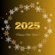 Black Traditional 2025 Happy New Year Card - Elegant Classic New Year Greeting for Festive Personal and Business Wishes 3