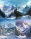 Snow-Capped Majesty - Serene Winter Landscape Art for Tranquil Spaces and Seasonal Decor 3