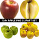 124+ Apple PNG Clipart Set - Vibrant Food & Beverage Illustrations for Creative Projects and Branding 3