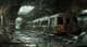 Ruined Subway System with Abandoned Trains - Post-Apocalyptic Sci-Fi Art for Immersive Visual Storytelling and Creative Projects 5