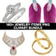 140+ Jewelry Items PNG Clipart Bundle - Premium Detailed Accessories for Designers and Craft Creators 5