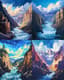 Striking Mountain View - Captivating Sunlit Mountain Landscape Art for Timeless Decor and Creative Projects 4
