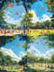 Summer Park Scene - Serene Landscape Art for Relaxing, Natural Ambiance and Creative Projects 1