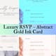 Luxury RSVP Abstract Gold Ink Card - Elegant Invitation Template for Business & Event Communications 5