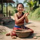 Rural Thai Girl Playing - Cinematic Lifestyle Stock Video for Family & Creative Storytelling 6