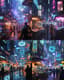 Vibrant Marketplace in a Futuristic City - Immersive Sci-Fi Urban Art for Creative Spaces and Collectors 3