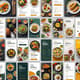 Food Banner Designs Social Media Post Collection - Clean Gridline Graphics for Engaging Online Food Promotions 5