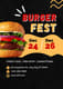 Black Yellow Modern Burger Fest Invitation - Bold Contemporary Food Event Invite for Engaging Celebrations 3