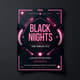 Black Nights Flyer Template V2 - Stylish Club Event & DJ Party Promotional Design Kit for Marketers and Creators 1