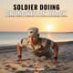 Soldier Doing Crunches on Beach - Cinematic Military Stock Video for Security and Training Projects 1