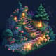 Enchanted Glowing Forest Pixel Art - Vibrant Isometric Pixel Art for Game Developers and Digital Creators 1