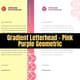 Gradient Letterhead Pink Purple Geometric - Modern Office Template for Professional Branding and Business Communication 3