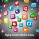 Flying Social Media Icons - Dynamic Stock Video for Business & Technology Branding 5