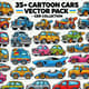 35+ Cartoon Cars Vector Pack - CDR Collection - Playful Cartoon Car Illustrations for Creative Projects and Branding 3