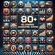 80+ Glowing Animated Icons - Vibrant Neon Style Icons for Designers and Digital Creators 1