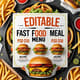 Editable Fast Food Meal Menu PSD Format - Streamlined Restaurant Menu Template for Marketing & Promotions 6
