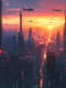Futuristic Cityscape at Sunset - Vibrant Sci-Fi Illustration for Visionary Creators and Digital Art Projects 6