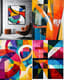 Bold Asymmetrical Abstract Wall Art Design - Vibrant Contemporary Artwork for Modern Home and Office Decor 4