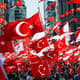 Crowd Waving Turkish Flags - Cinematic Urban Stock Video for Filmmakers and Creative Projects 5