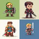 Classic 8-Bit Hero Sprite Design - Retro Pixel Art Characters for Indie Games and Digital Creators 1