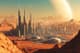 Futuristic City on Mars with Domes and Rovers - Sci-Fi Exploration Illustration for Visionary Creators and Space-Themed Projects 1