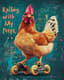 Chicken on Roller Skates - Playful Humorous Wall Art for Lighthearted Home and Office Decor 6