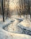 Frozen River Flow - Serene Winter Landscape Art for Creative Prints and Digital Decor 6