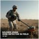 Soldier Using Mine Detector in Field - Cinematic Military Security Stock Video for Tactical and Training Use 4