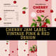 Cherry Jam Label - Vintage Pink & Red Design - Premium Packaging Template for Artisanal Food Branding and Market Appeal 6