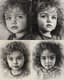 Curly-Haired Child Charcoal Portrait - Expressive Charcoal and Pencil Portrait Art for Emotional Storytelling and Fine Art Collections 1