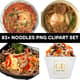 83+ Noodles PNG Clipart Set - Vibrant Food & Beverage Illustrations for Creative Projects and Branding 5