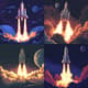 Spaceship Launch Pixel Animation - Retro Pixel Art Animation for Game Developers and Creative Projects 1