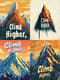 Stylized Mountain Peak Aspire & Climb Concept Art - Inspirational Office Wall Art for Motivated Workspaces 3