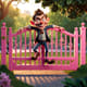 Cartoon Figure with Pink Gate - Playful 3D Printing Model for Creative Designers and Hobbyists 6