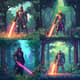 Warrior with Glowing Sword Pixel Art - Vibrant Pixel Characters for Game Designers and Digital Creators 5