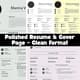 Polished Resume & Cover Page Clean Format - Professional Business CV Templates for Clear, Impactful Job Applications 1