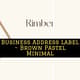 Business Address Label - Brown Pastel Minimal - Clean Minimalist Shipping Labels for Professional Branding and Retail Packaging 4